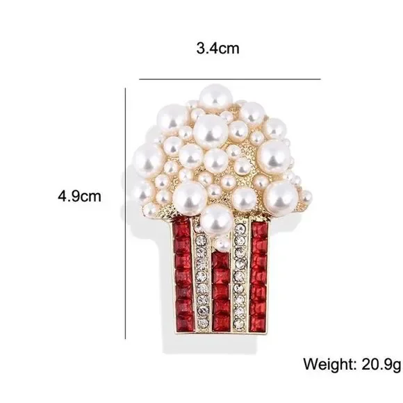 🍿 Betsey Johnson fun popcorn brooch 🍿 - Picture 3 of 3